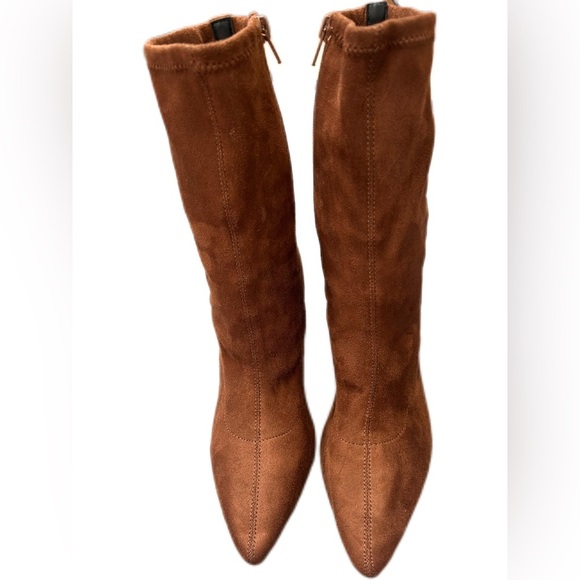 Express Brown Suede Sock Booties Size 10 - Picture 2 of 10